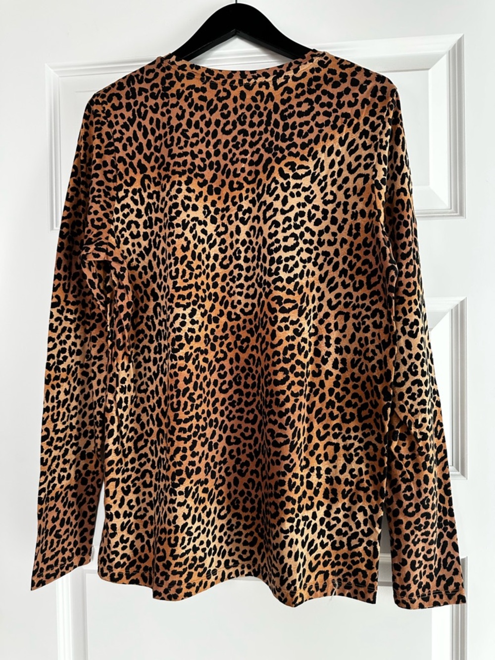 Lands' End Leopard-Print Long Sleeve Tee in Brown and Black - Picture 3 of 3